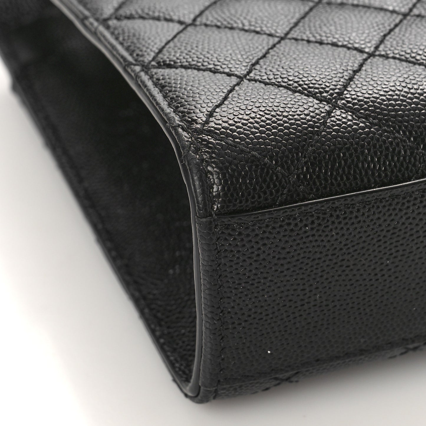 Grain De Poudre Textured Mixed Matelasse Triquilt Medium Monogram Satchel Black