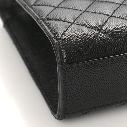 Saint Laurent Grain De Poudre Textured Mixed Matelasse Triquilt Medium Monogram Satchel Black 7 of 9