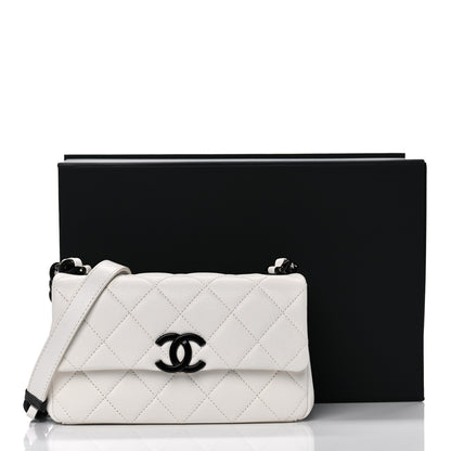 Chanel Caviar Quilted My Everything Small Flap White Black 9 of 9