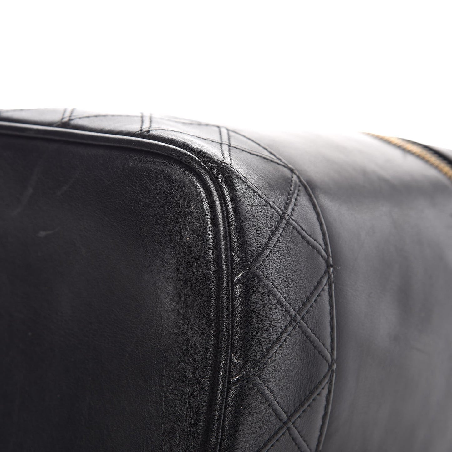Lambskin Vanity Cosmetic Case Black