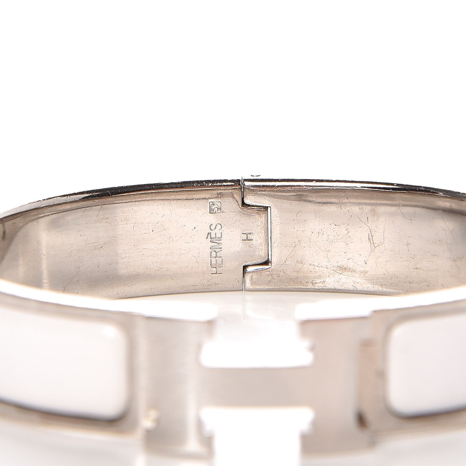 Hermes Enamel Narrow Clic Clac H Bracelet PM White 4 of 5