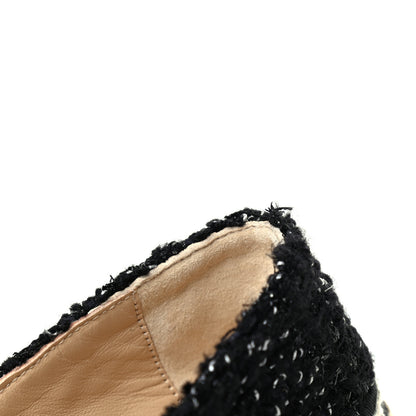Chanel Metallic Lambskin Tweed CC Espadrilles 35 Black Silver 10 of 11