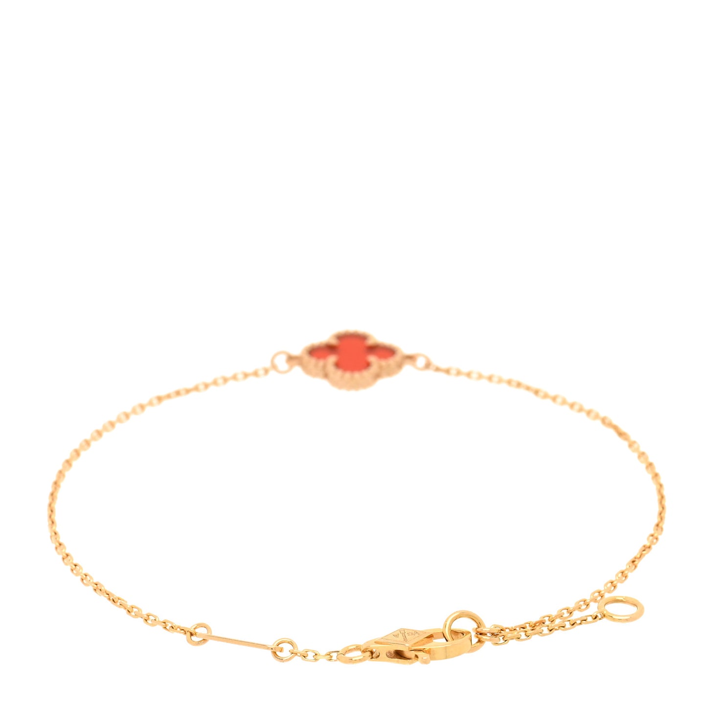 18K Rose Gold Carnelian Sweet Alhambra Bracelet