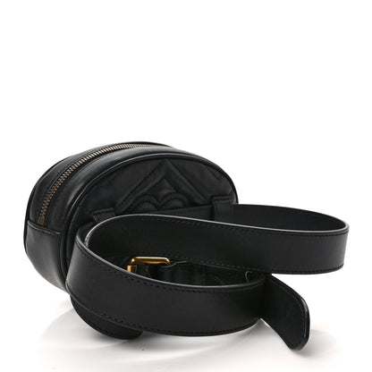 Gucci Calfskin Matelasse GG Marmont Belt Bag 95 38 Black 3 of 11