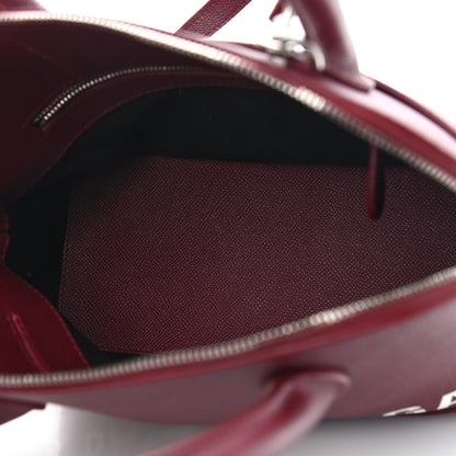 Balenciaga Signature Grained Calfskin Logo S Ville Top Handle Bag Rouge Grenat White 4 of 10