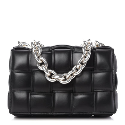 Bottega Veneta Lambskin Maxi Intreccio Padded Chain Cassette Crossbody Bag Black 1 of 9