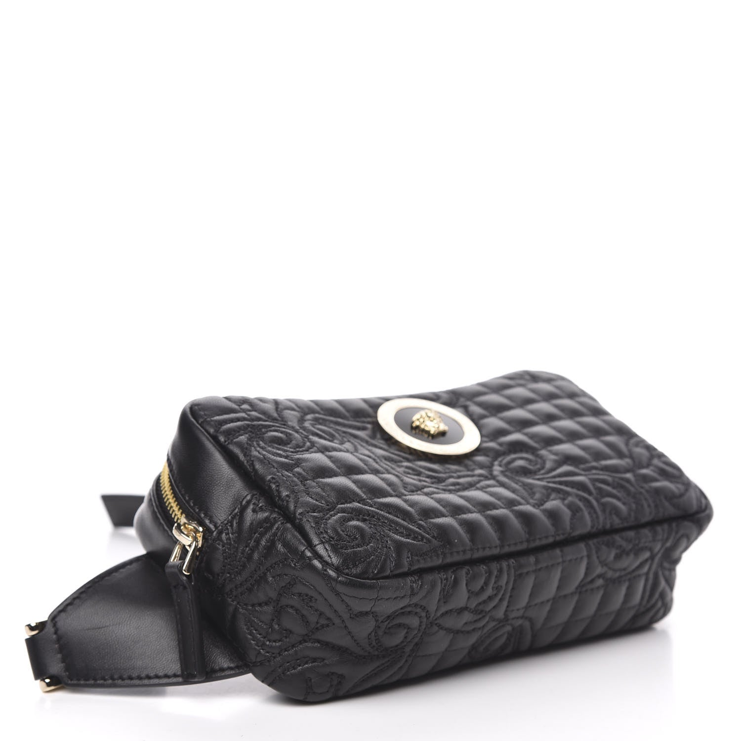 Versace Nappa Barocco Quilted Vanitas Medea Belt Bag Black 4 of 8