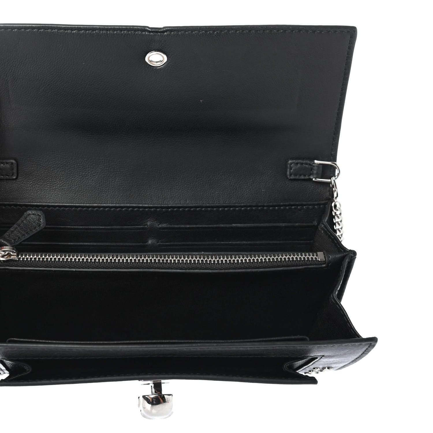 Alexander McQueen Calfskin Studded Skull Wallet on Chain Black 4 of 4