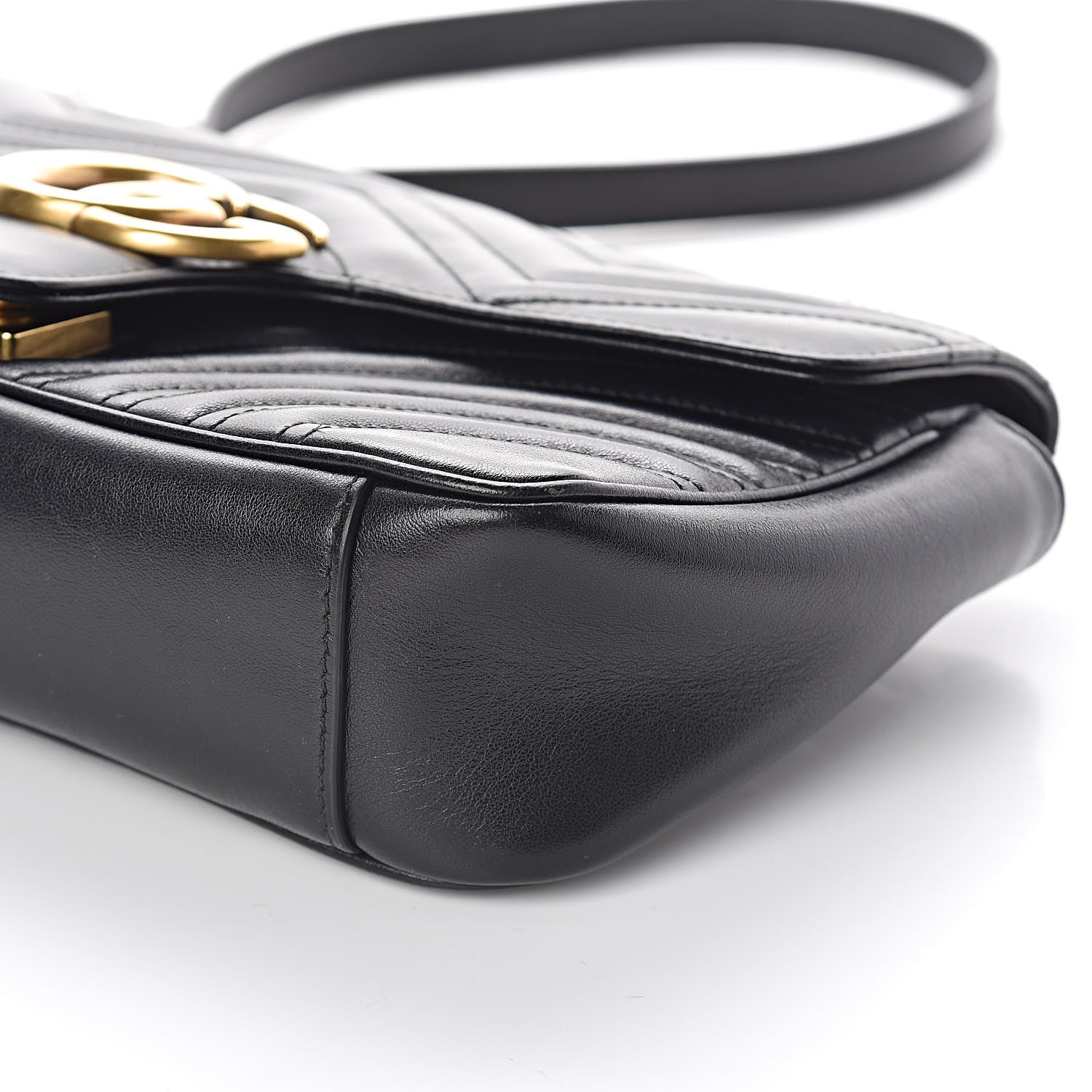 Gucci Calfskin Matelasse Small GG Marmont Shoulder Bag Black 9 of 10