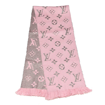 Louis Vuitton Wool Silk Logomania Shine Scarf Pink 3 of 4