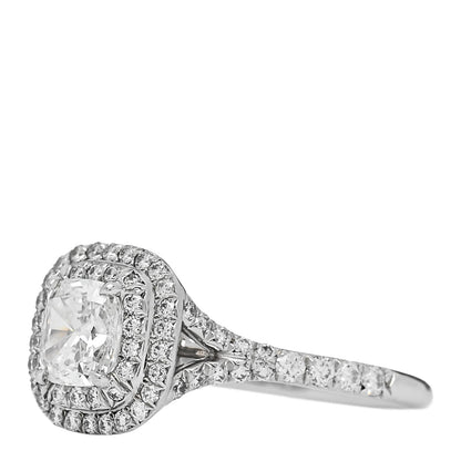 Tiffany Platinum Diamond .71ct Soleste Cushion Cut Double Halo Engagement Ring 48 4.5 3 of 7