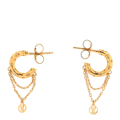 Louis Vuitton Nanogram Hoop Earrings Gold 1 of 4