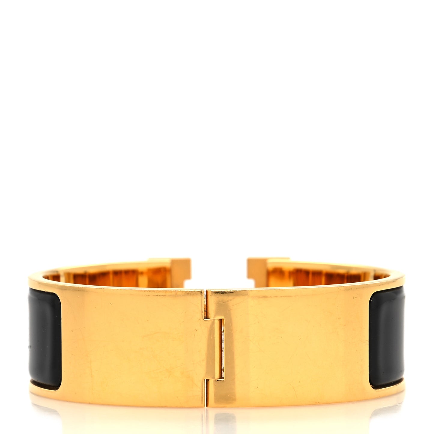 Enamel Wide Clic Clac H Bracelet GM Black