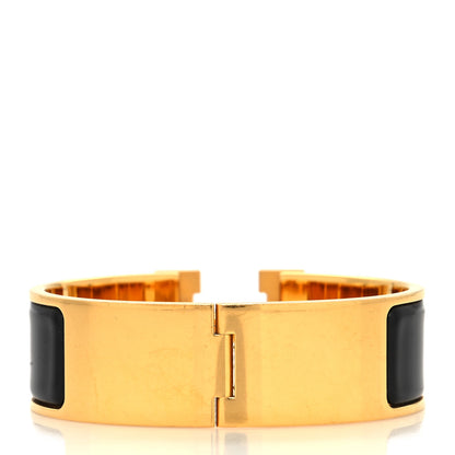 Hermes Enamel Wide Clic Clac H Bracelet GM Black 3 of 5