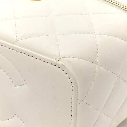 Chanel Lambskin Resin Quilted Vanity Case With Chain White 14 of 19