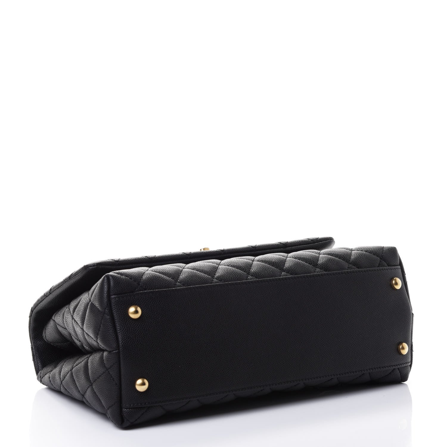 Chanel Caviar Lizard Embossed Quilted Small Coco Handle Flap Black 3 of 4