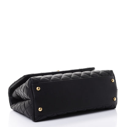 Chanel Caviar Lizard Embossed Quilted Small Coco Handle Flap Black 3 of 4