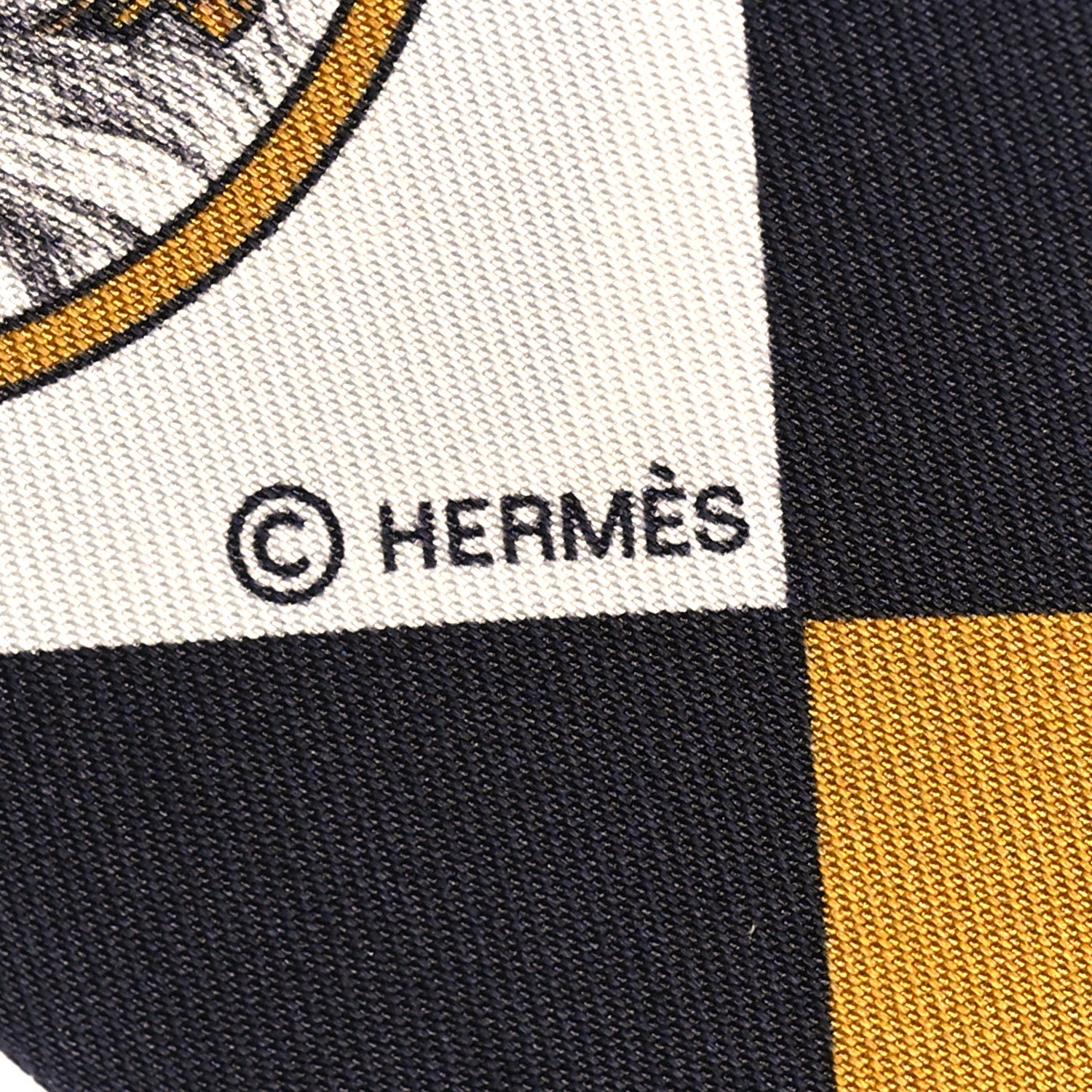 Hermes Silk Colliers et Chiens Twilly Black Gold White 4 of 4