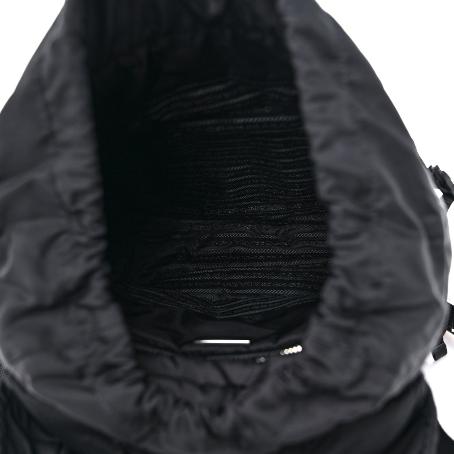 Tessuto Nylon Quilted Double Buckle Backpack Black
