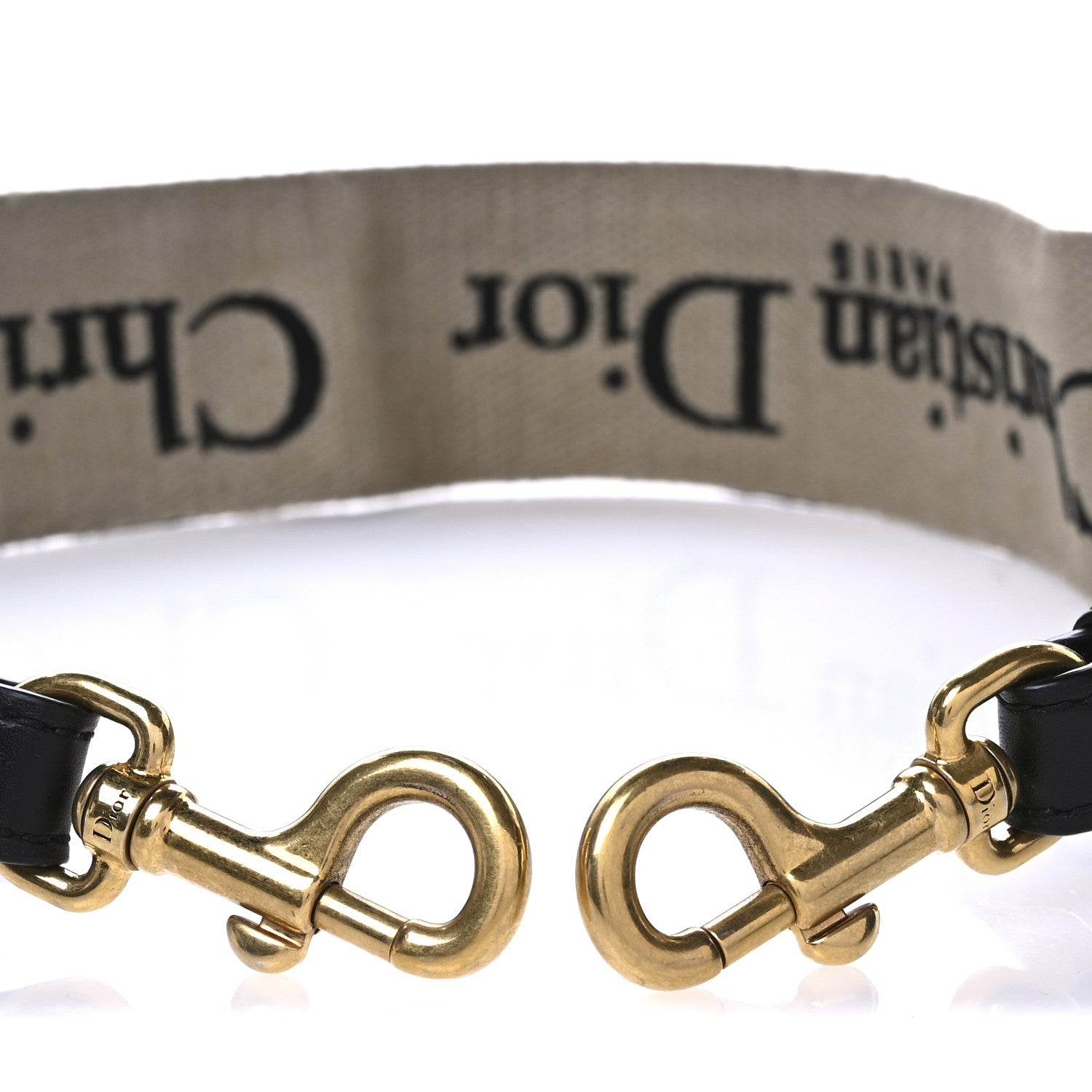 Christian Dior Canvas Embroidered Shoulder Strap Black 3 of 7