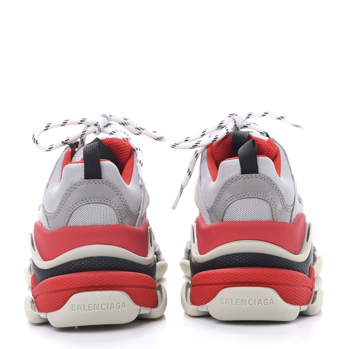 Fabric Mesh Womens Triple S Sneakers 36 Red Grey White