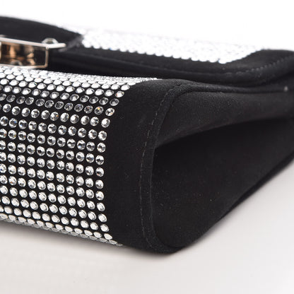 Saint Laurent Suede Crystal Clutch Black 9 of 9