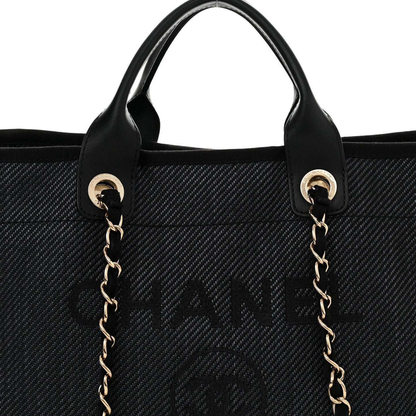 Mixed Fibers Calfskin Medium Deauville Black