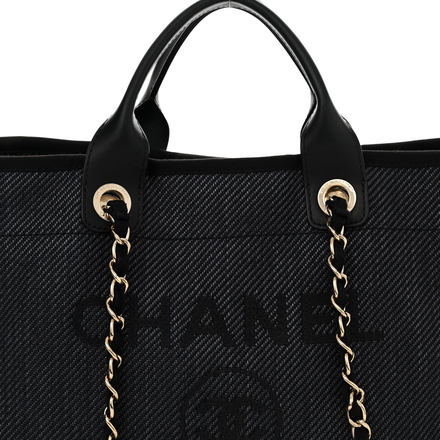 Chanel Mixed Fibers Calfskin Medium Deauville Black 8 of 18