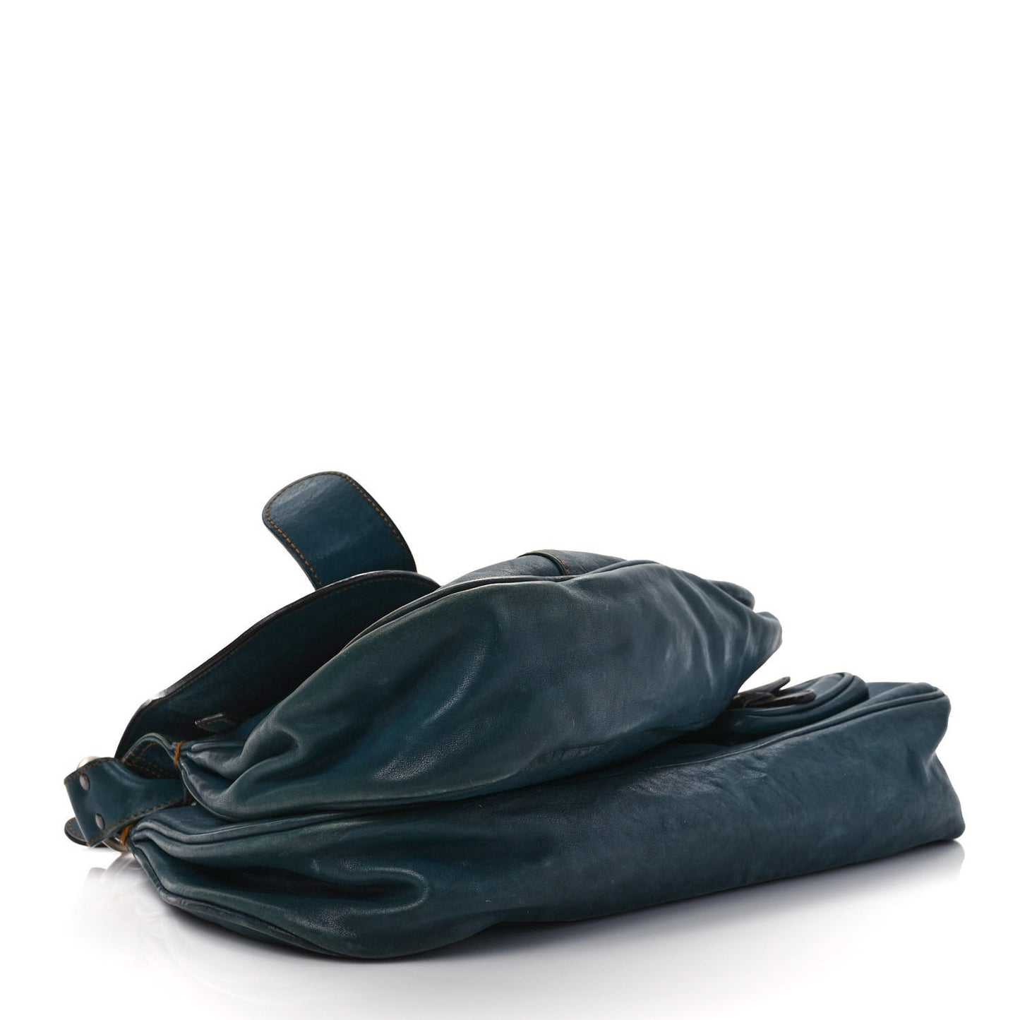 Calfskin Medium Gaucho Double Saddle Bag Dark Blue