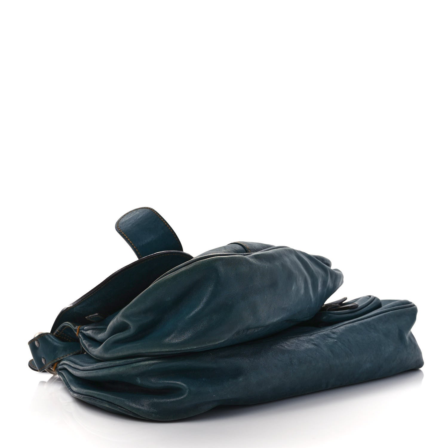 Christian Dior Calfskin Medium Gaucho Double Saddle Bag Dark Blue 3 of 14