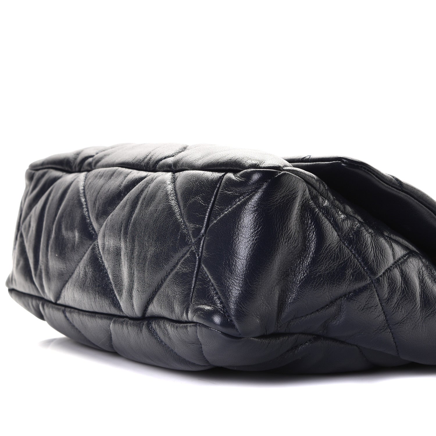Chanel Goatskin Quilted Large Chanel 19 Flap Navy Blue 7 of 9