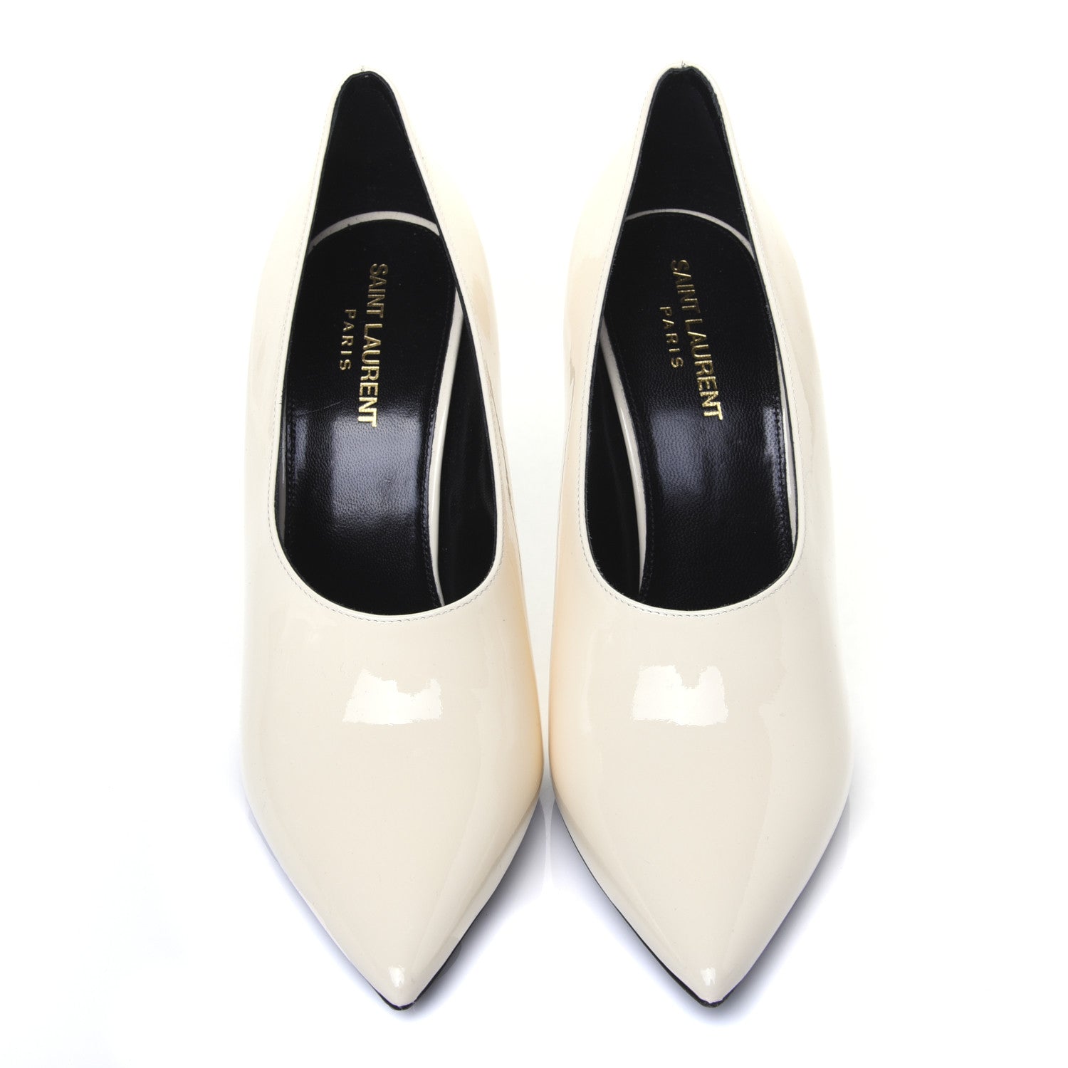 Saint Laurent Patent Calfskin Teddy High Vamp 105 Pumps 39 White 5 of 11