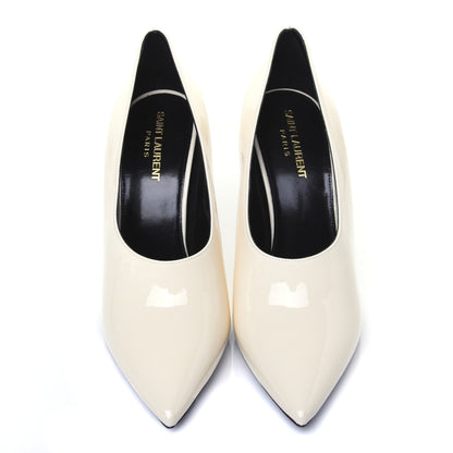 Saint Laurent Patent Calfskin Teddy High Vamp 105 Pumps 39 White 5 of 11