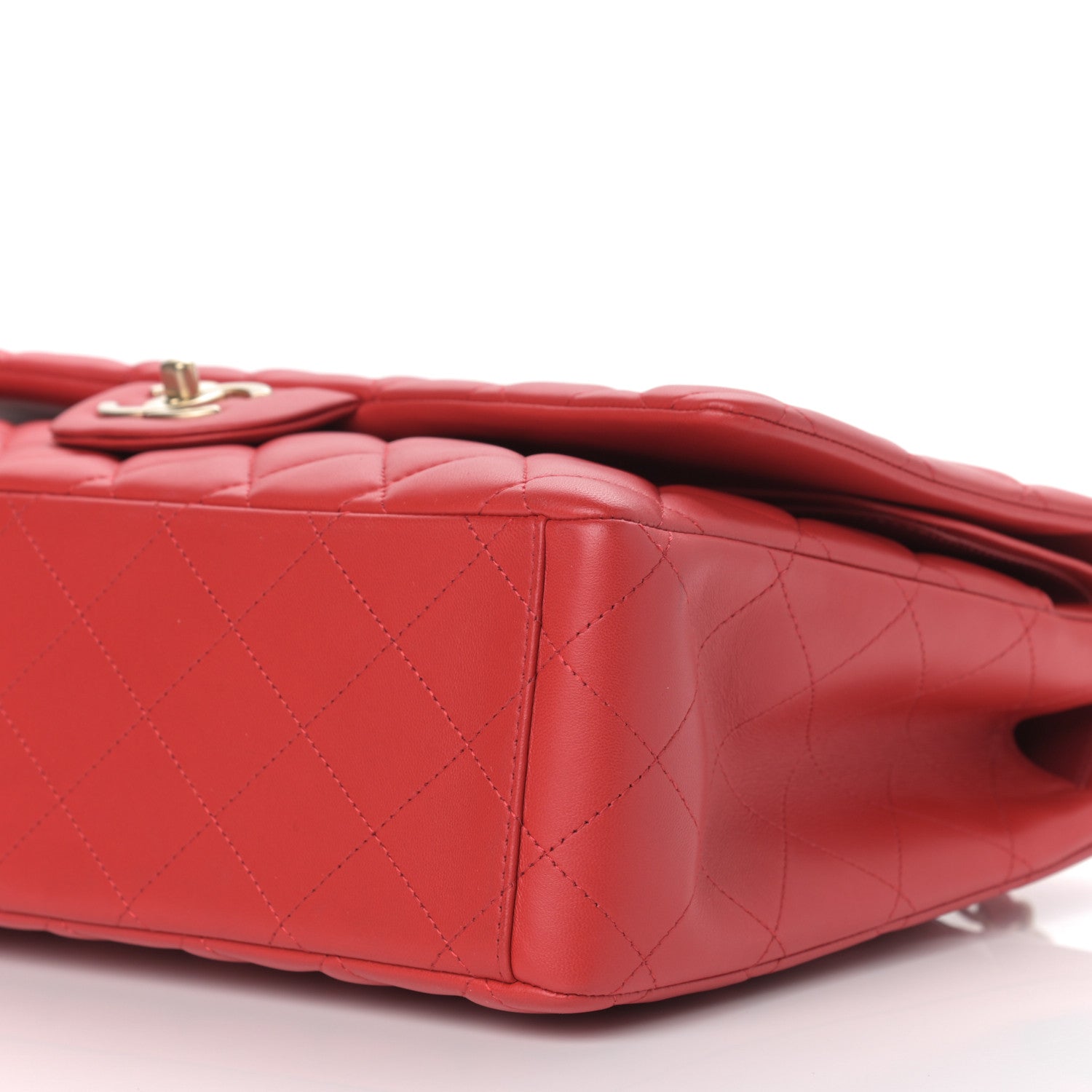 Chanel Lambskin Quilted Maxi Double Flap Red 9 of 10