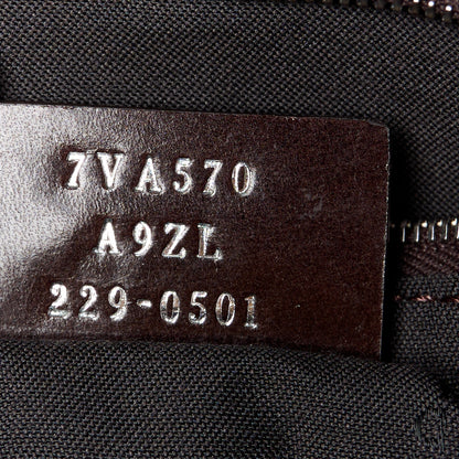 Fendi Recycled Fabric Jacquard Vitello Grace FF 1974 Mini O'Lock Bowling Bag Tobacco Moro Sand 7 of 11
