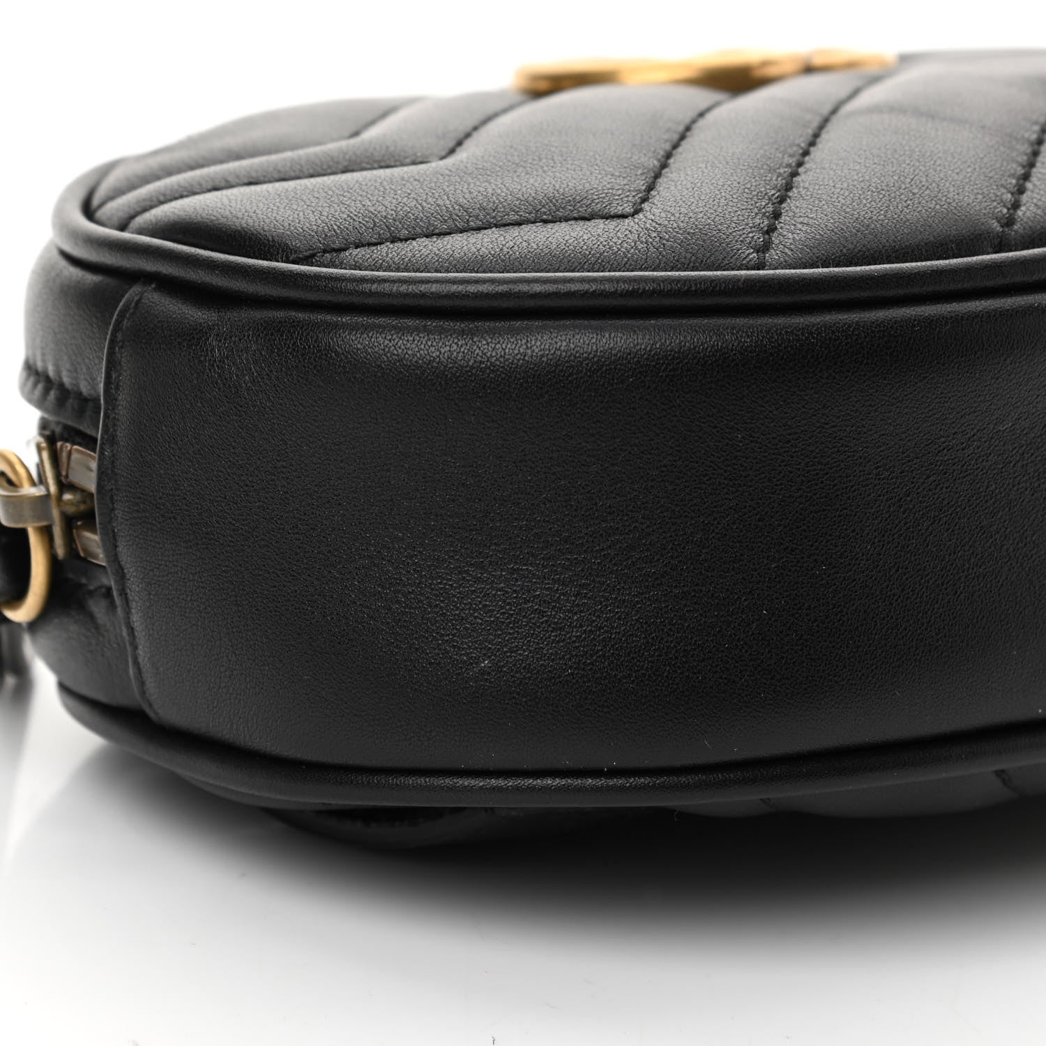 Gucci Calfskin Matelasse GG Marmont Belt Bag 85 34 Black 7 of 11