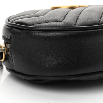 Gucci Calfskin Matelasse GG Marmont Belt Bag 85 34 Black 7 of 11