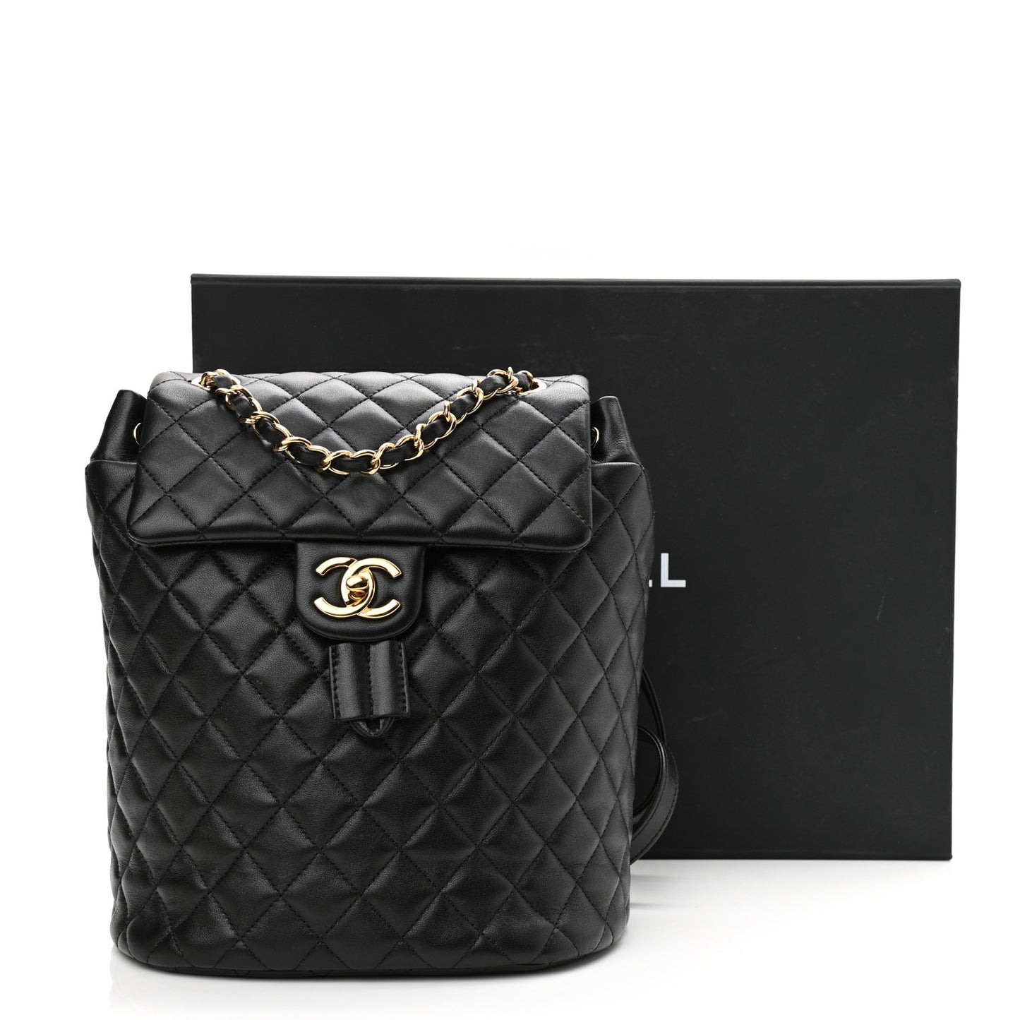 Lambskin Quilted Small Urban Spirit Backpack Black