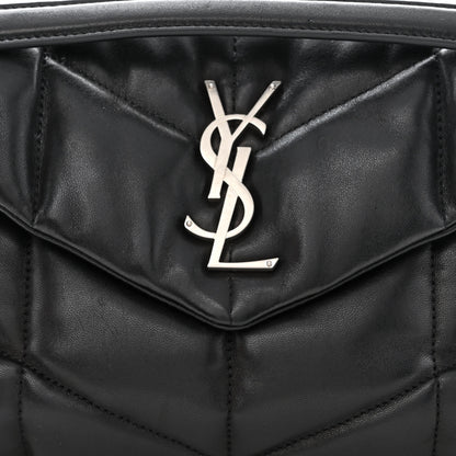Saint Laurent Lambskin Quilted Small Loulou Puffer Monogram Chain Satchel Black 9 of 11