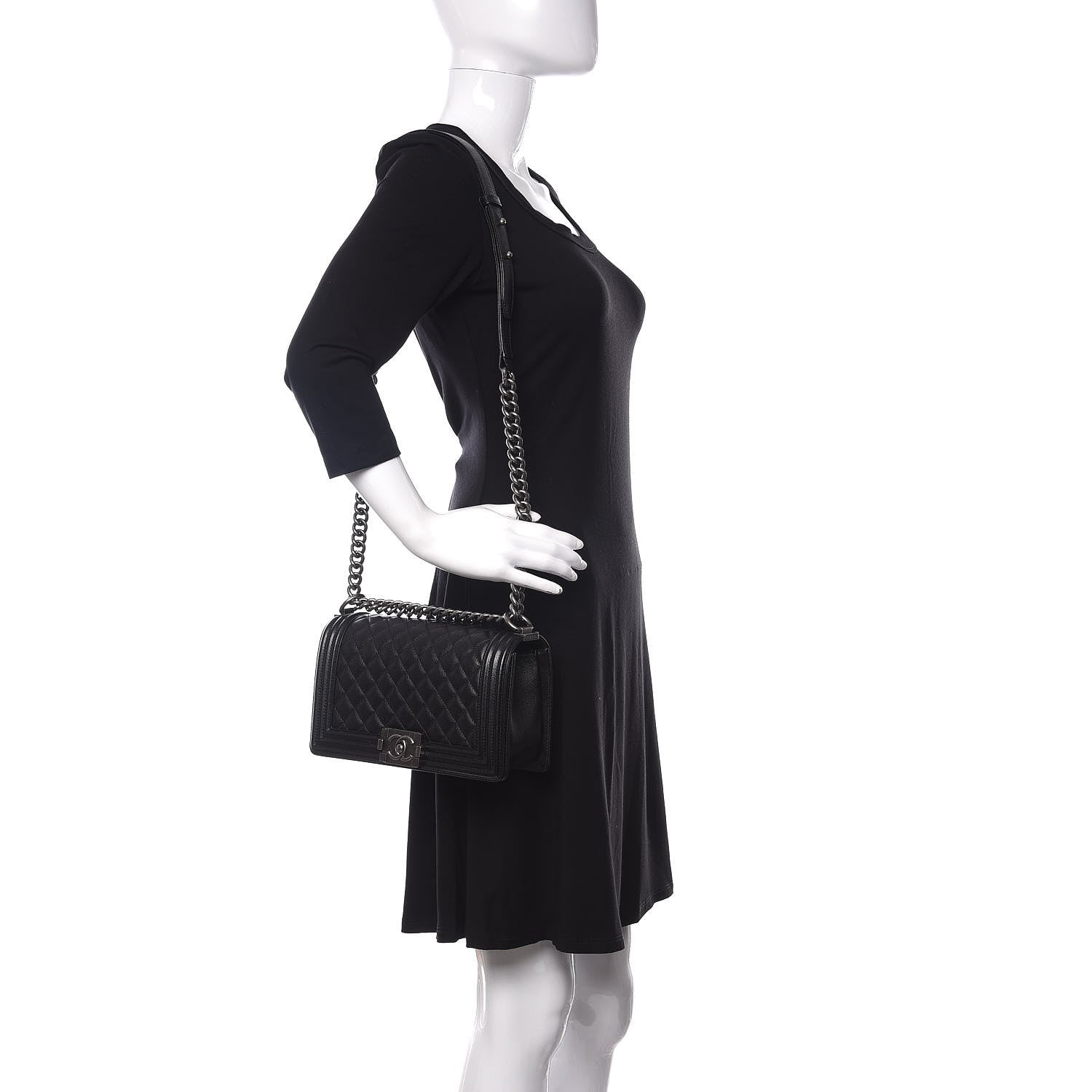 Chanel Caviar Quilted Medium Boy Flap Black 2 of 11
