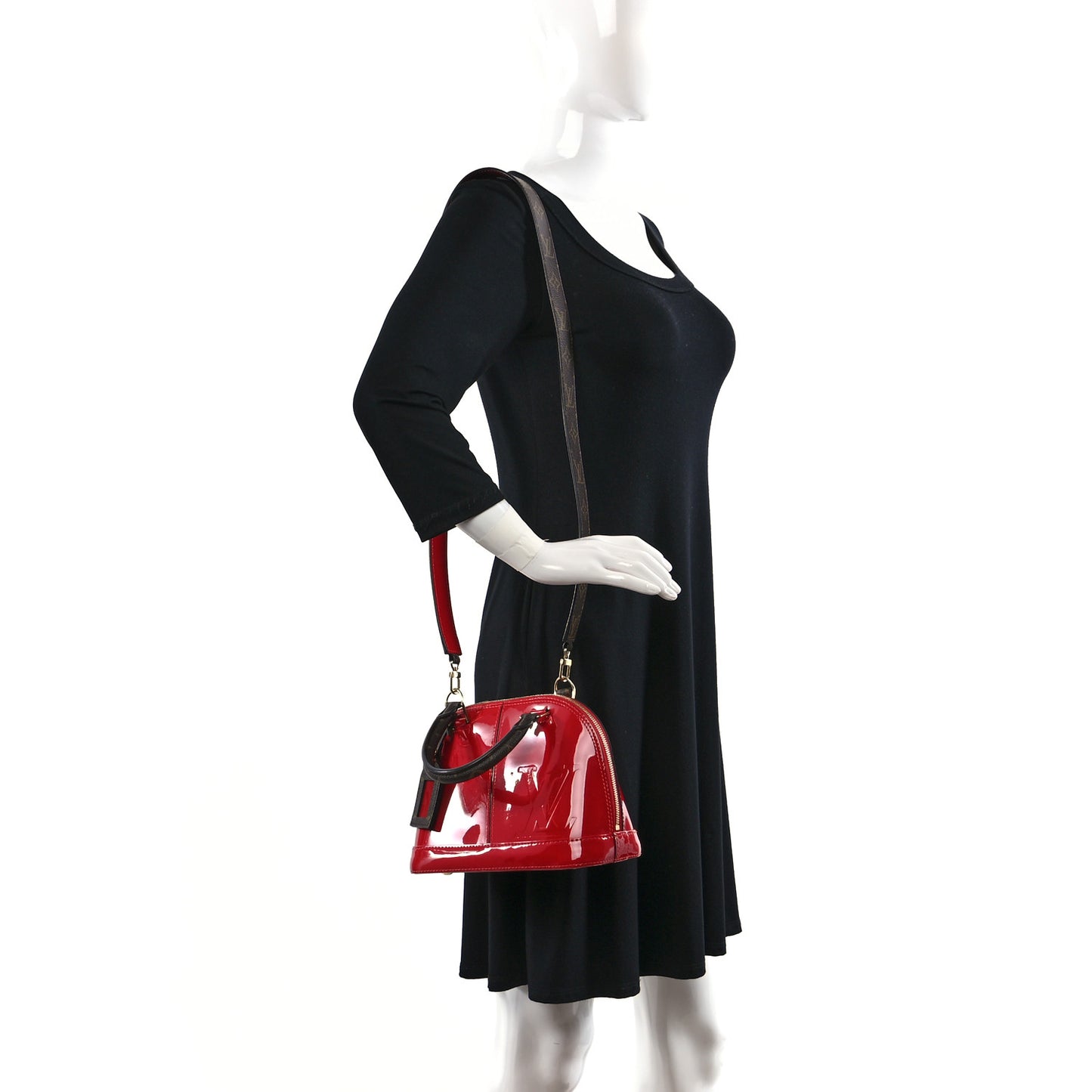 Patent Monogram Alma BB Scarlet