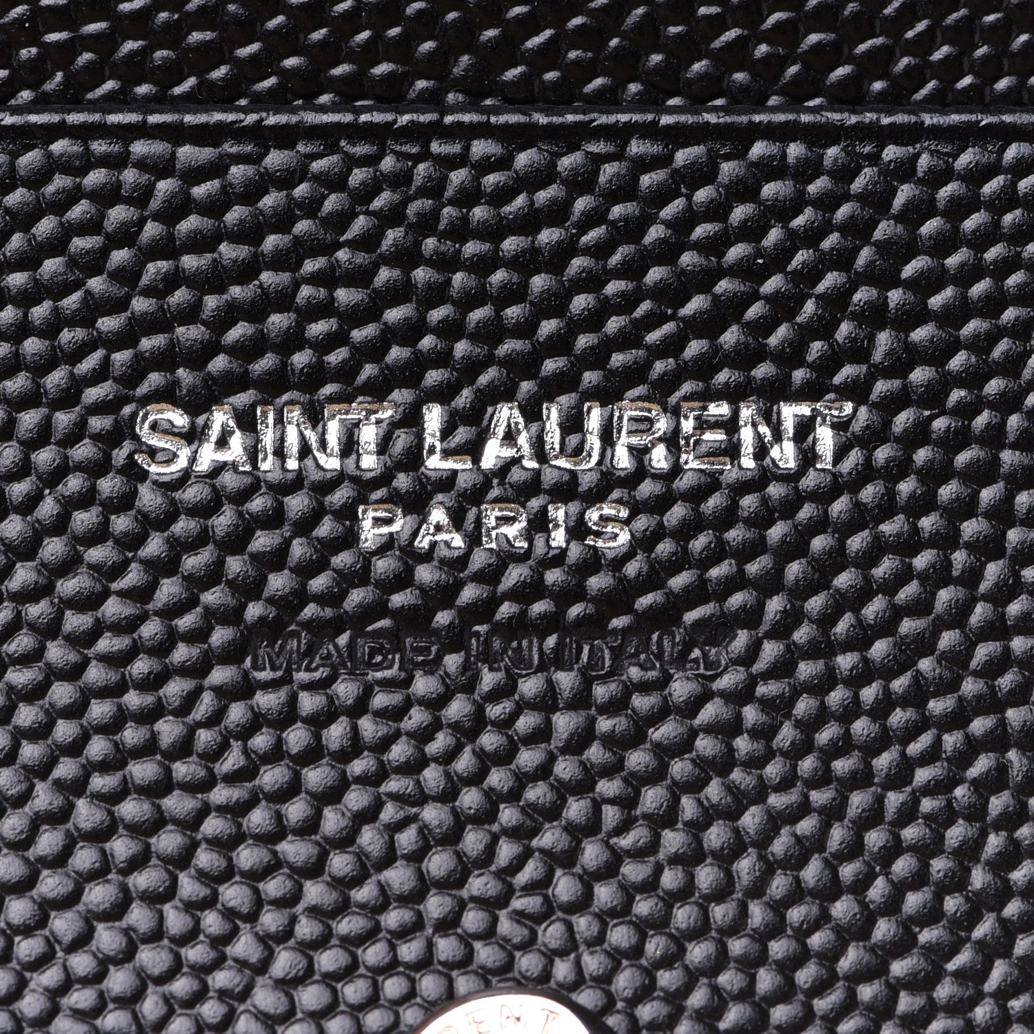 Saint Laurent Grain De Poudre Matelasse Chevron Monogram Card Case Black 6 of 8