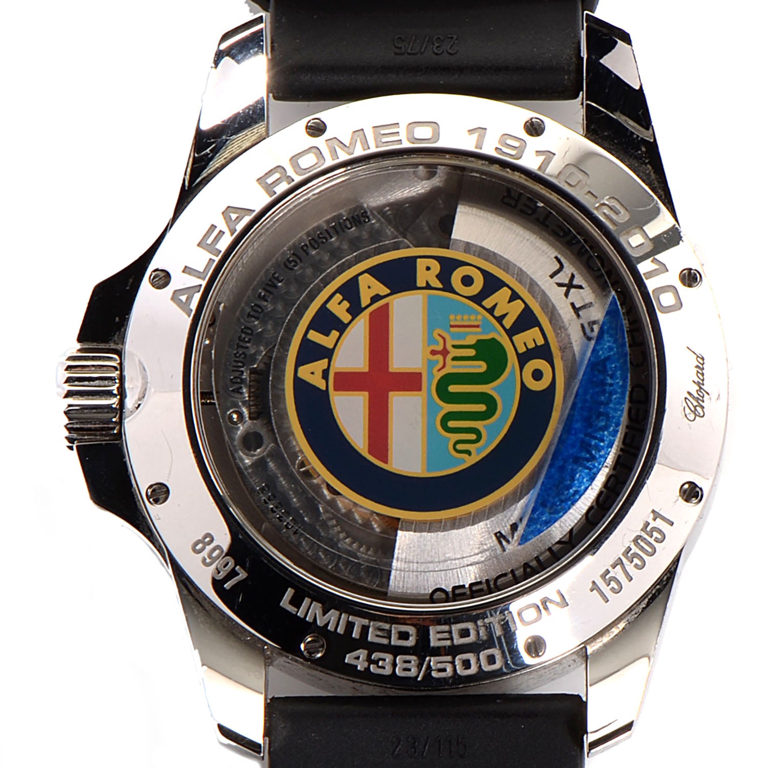 Chopard Stainless Steel Rubber 44mm Gran Turismo Alfa Romeo Automatic Watch Black 4 of 8