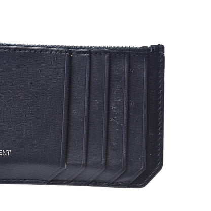 Saint Laurent Calfskin 5 Fragments Zip Pouch Card Holder Deep Marine 10 of 11