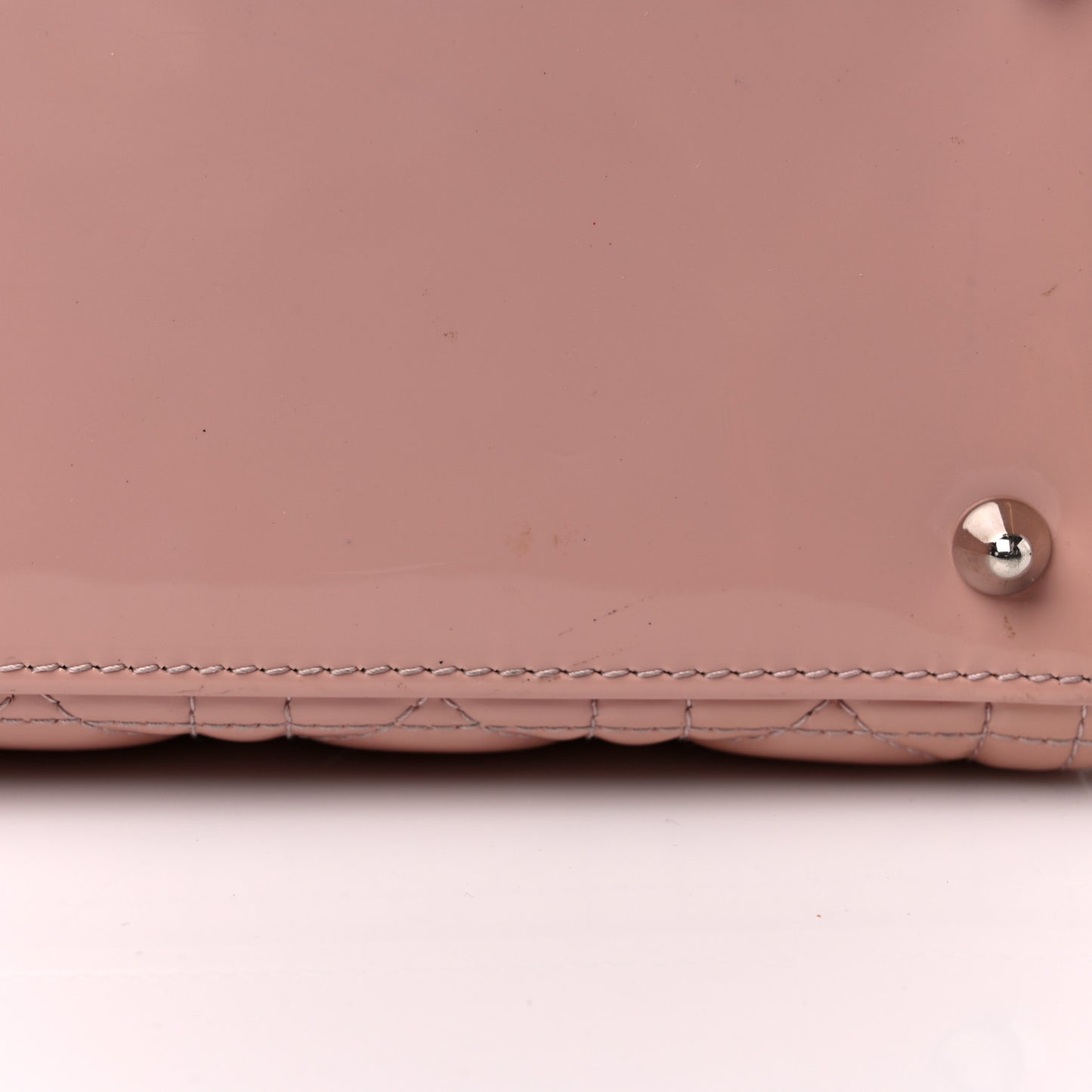 Patent Cannage Medium Lady Dior Rose Clair