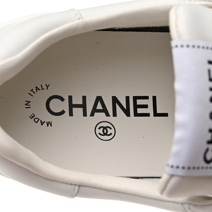 Chanel Calfskin Womens CC Logo Sneakers 40 White 7 of 10