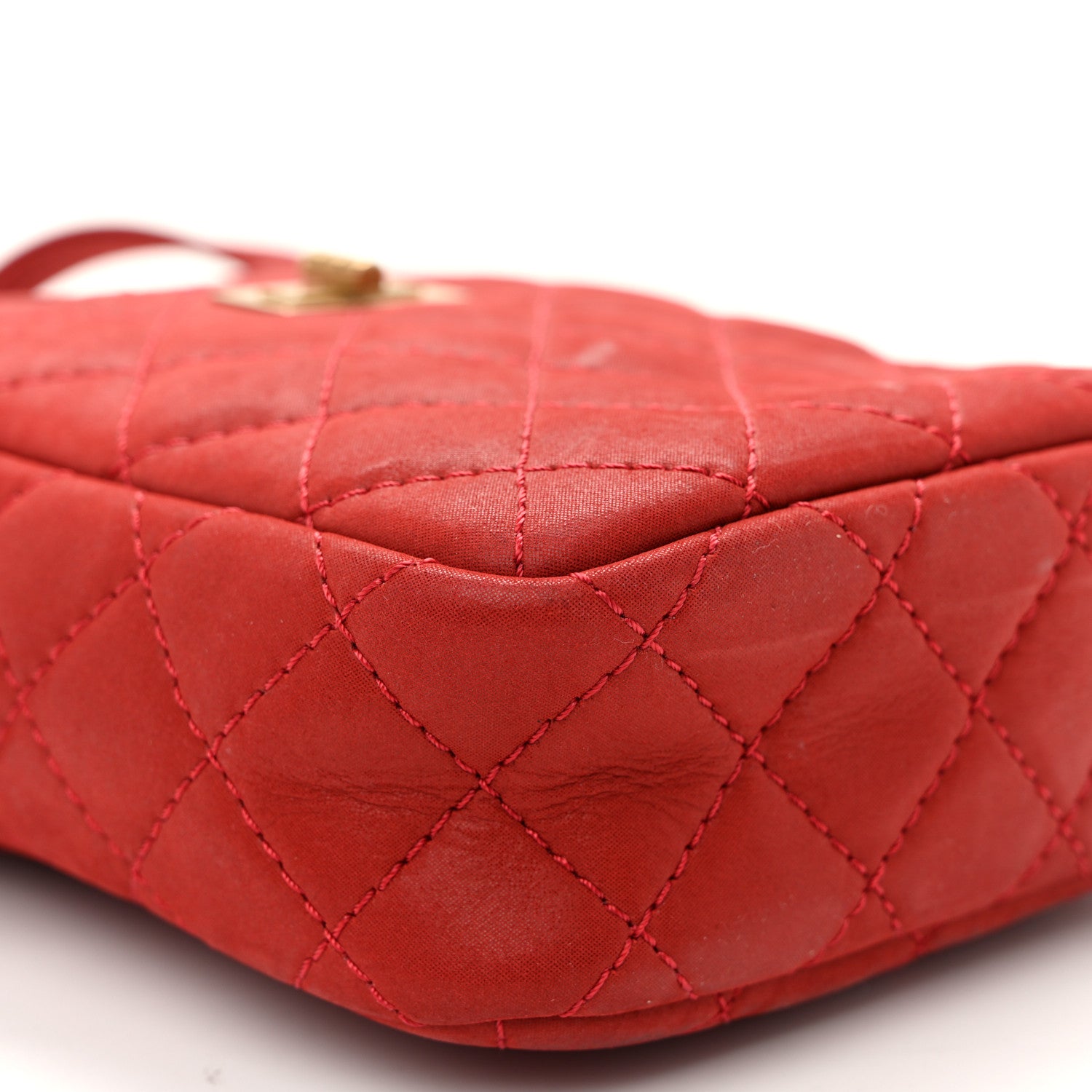 Chanel Iridescent Calfskin Quilted Reissue Camera Case Red 10 of 11