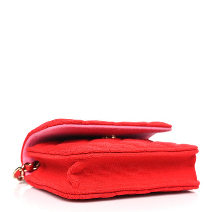Chanel Jersey Quilted Micro Mini Flap Red 3 of 8