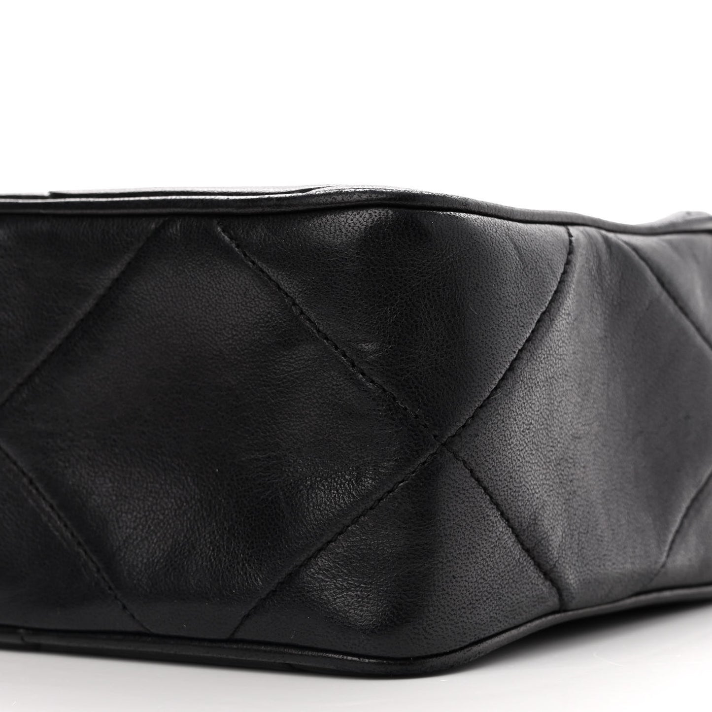 Lambskin Quilted CC Tassel Camera Case Black