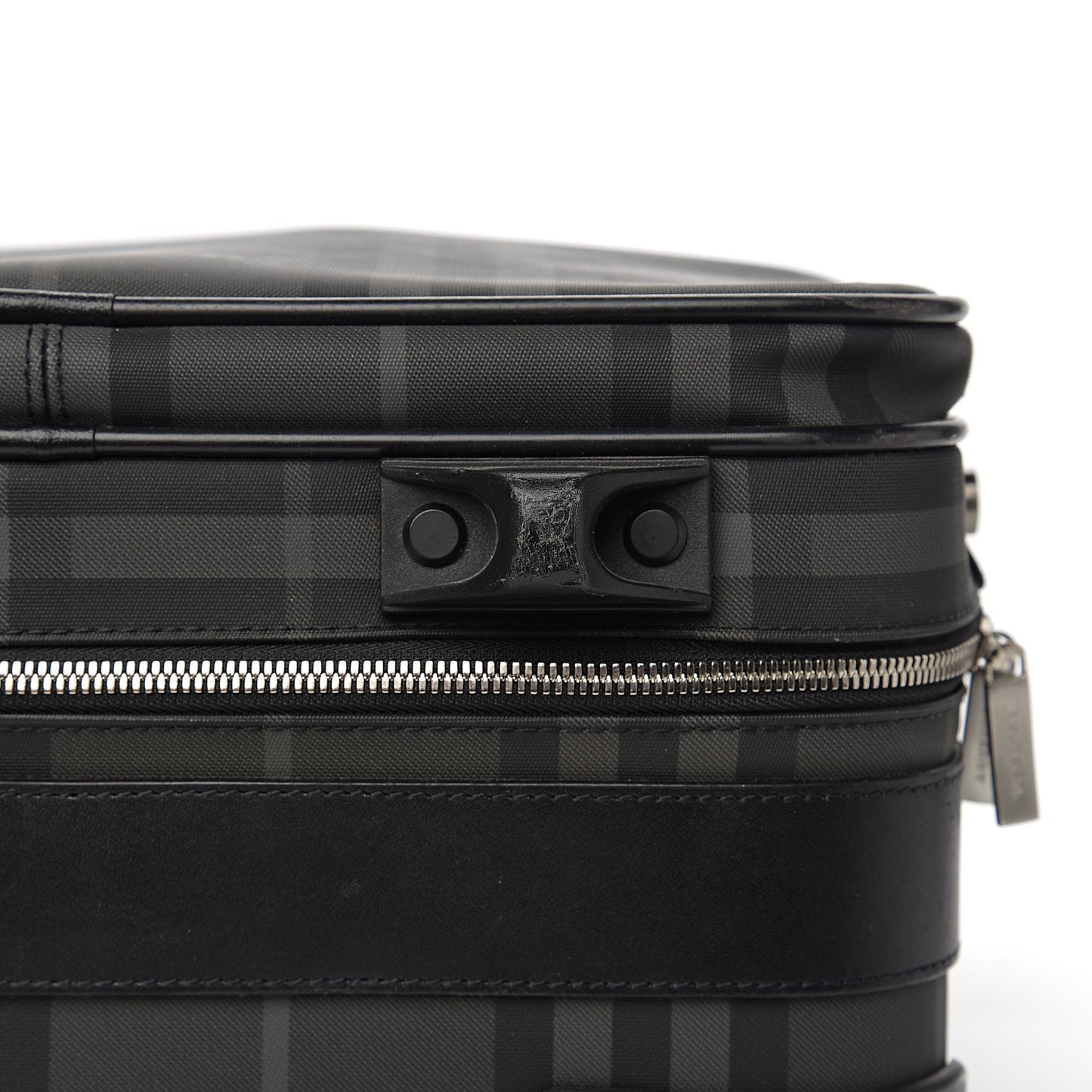 Smoked Check Carry-On Suitcase Black